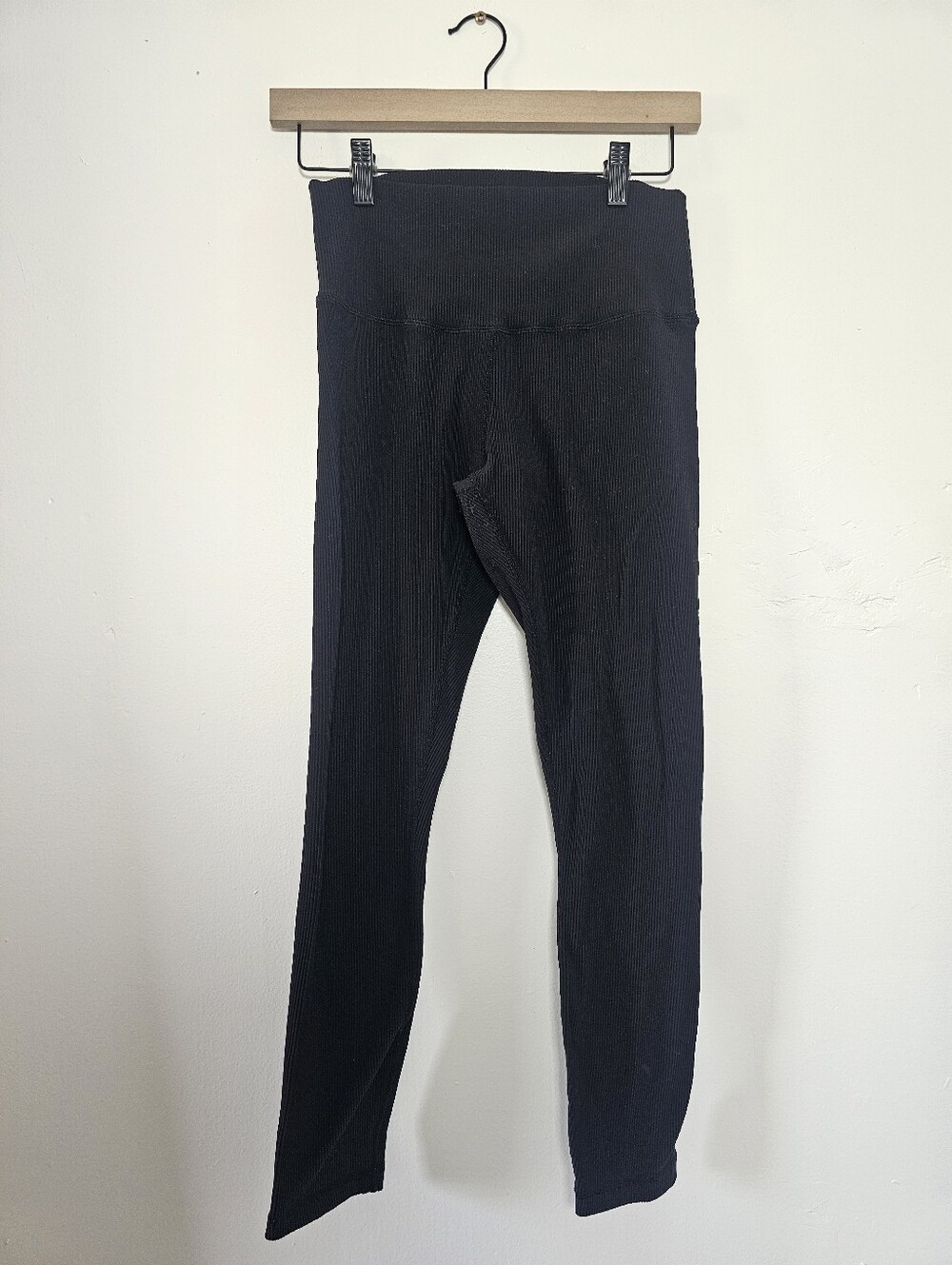 J80 Fit Large Black Ribbed High-Waist Leggings